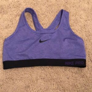 Purple Nike Pro sports bra